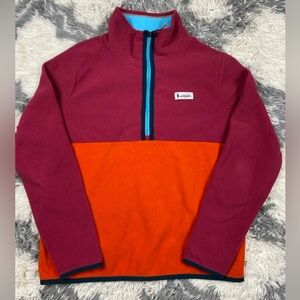 Cotopaxi Amado Half Zip Fleece Pullover Colorblock Raspberry Canyon Large